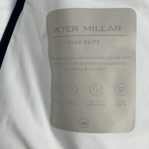 Peter Millar Vest Womens Medium White Navy Paisley Hybrid Fuse Elite Full Zip - Picture 8 of 10